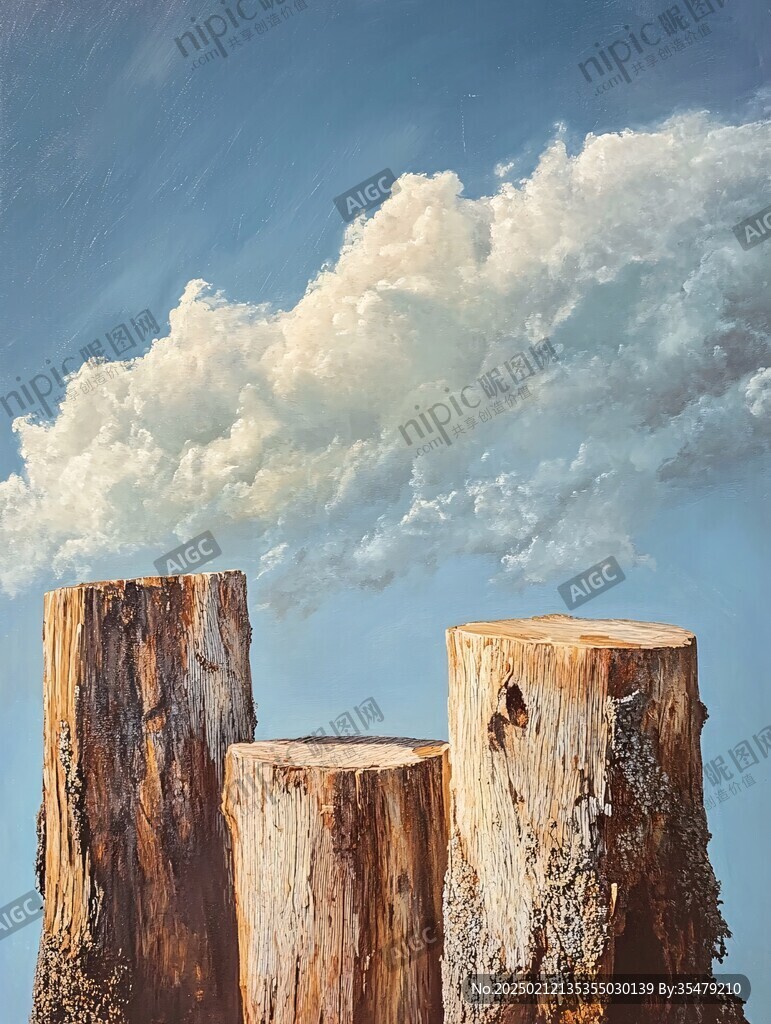 风暴油画