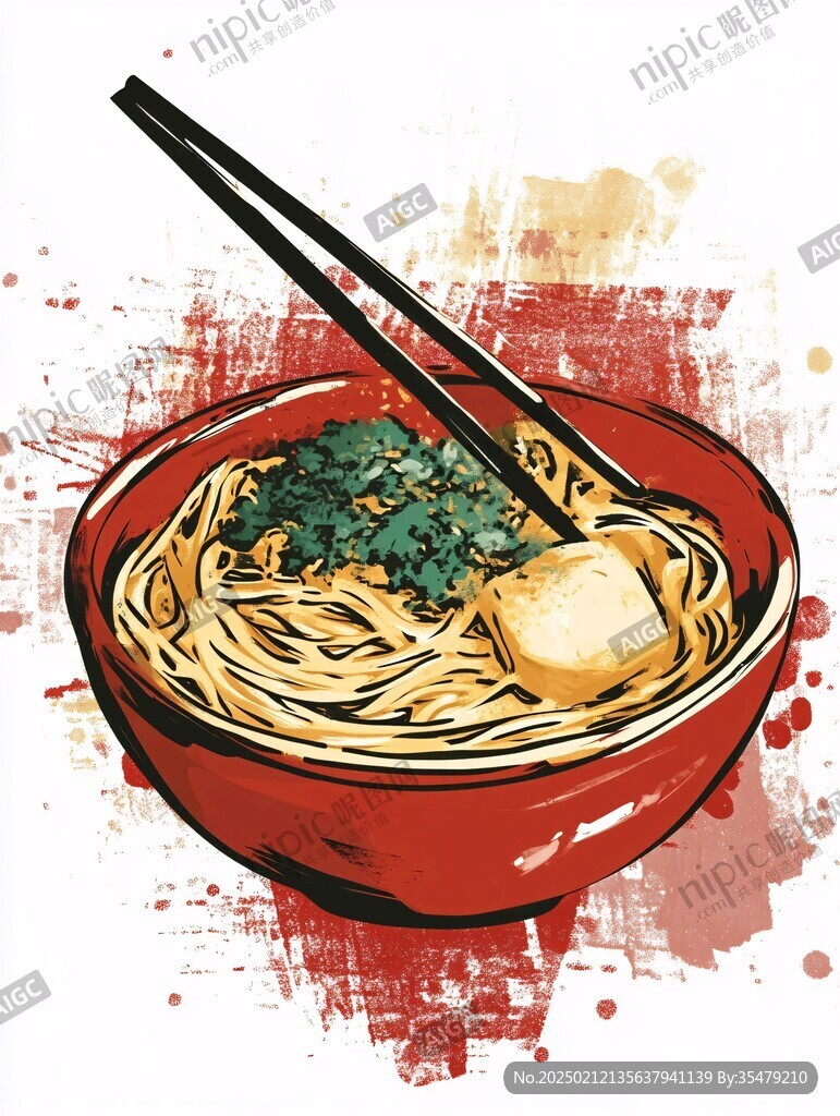 一碗面插画