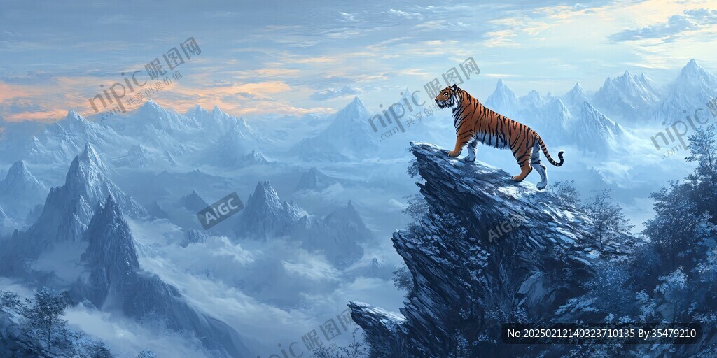 猛虎出山插画