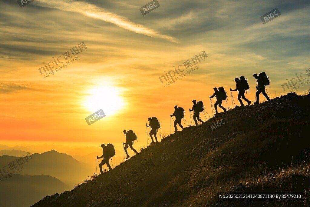 登山剪影实拍