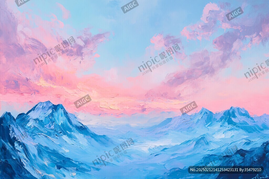 唯美晚霞插画
