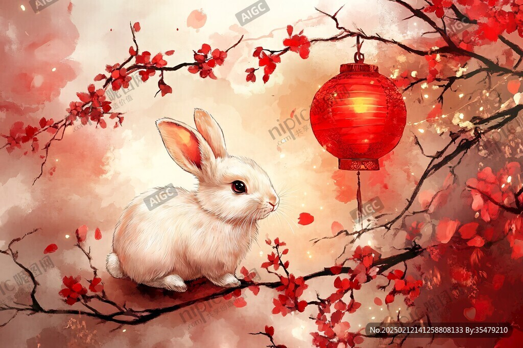 兔年红色壁纸