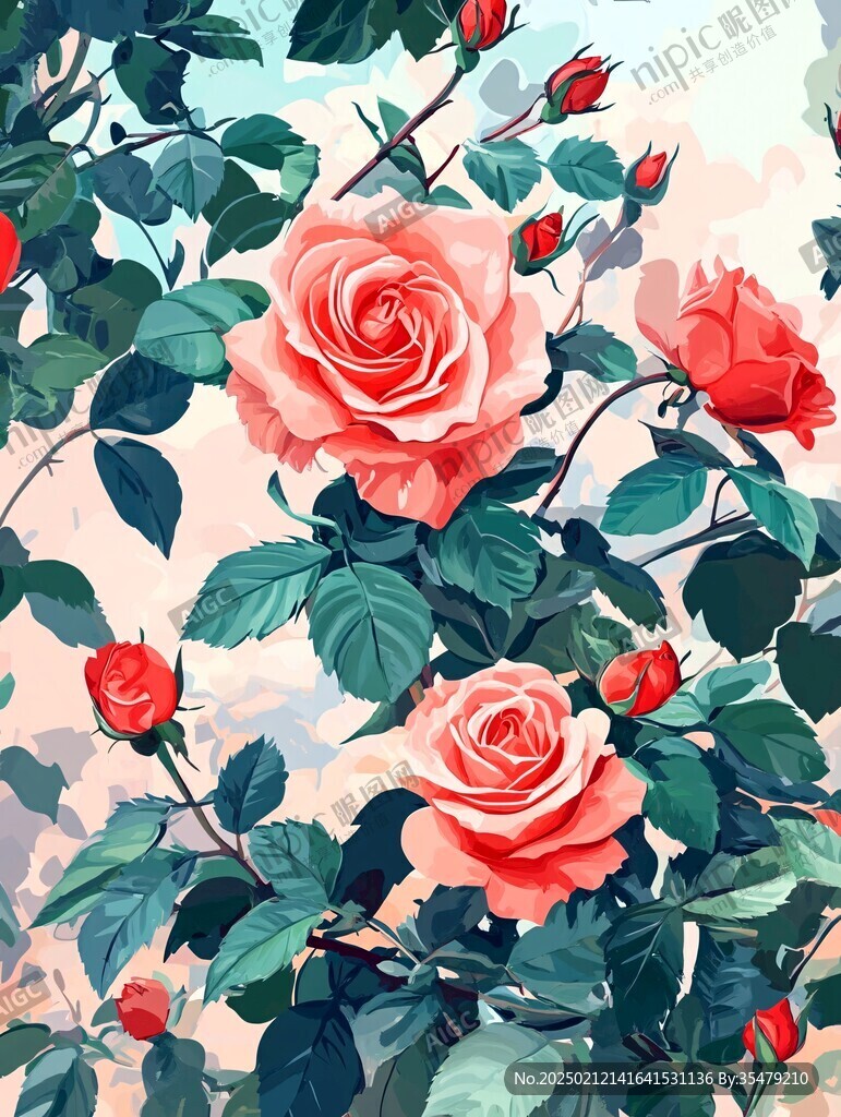 玫瑰花插画