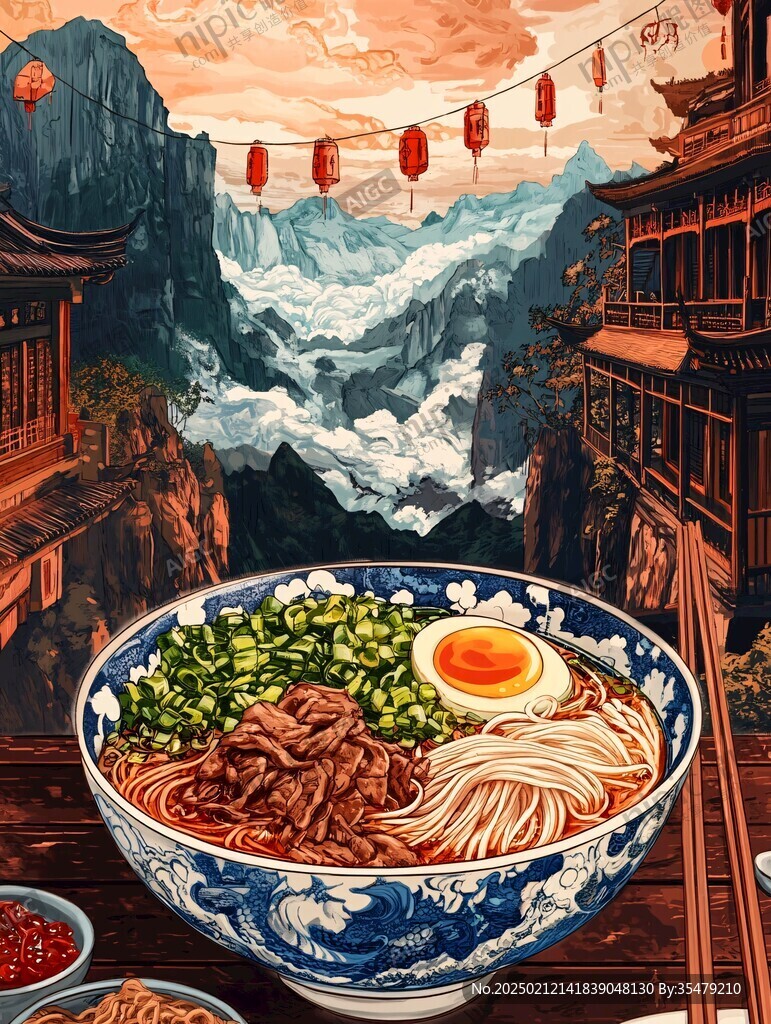 铺盖面海报插画