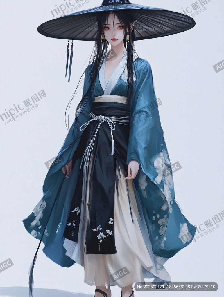 淡雅蓝色汉服