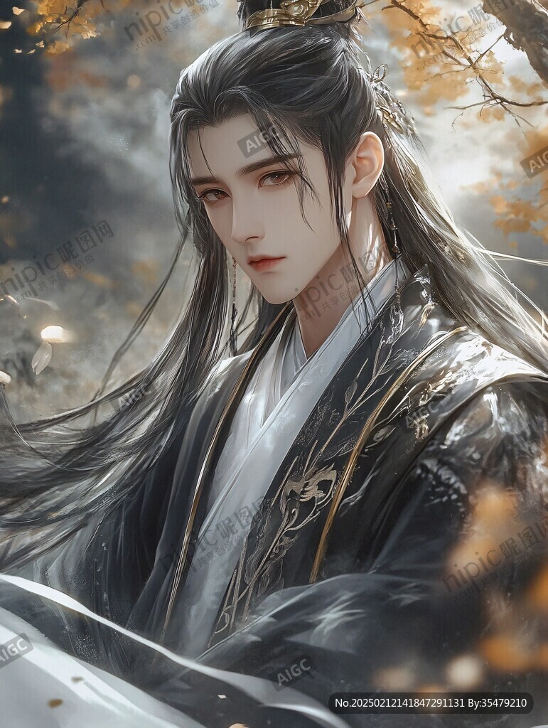 古风立绘美男插画图案