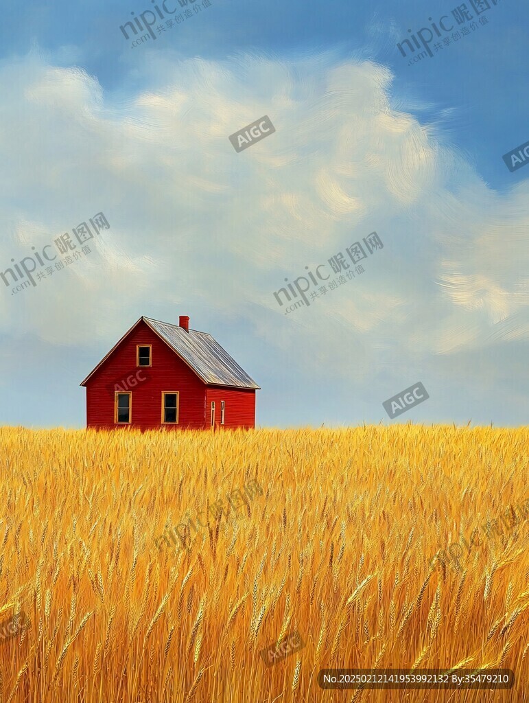 麦田中的小屋