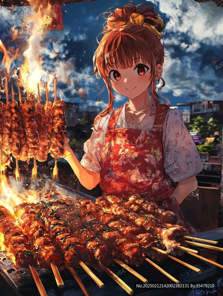 吃烧烤的女孩素材大全
