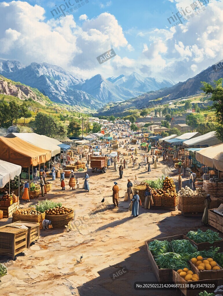 古代西域市场场景