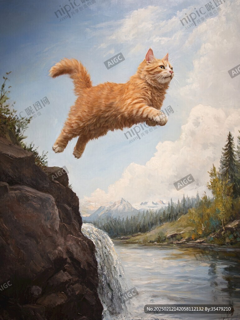 动物风景油画
