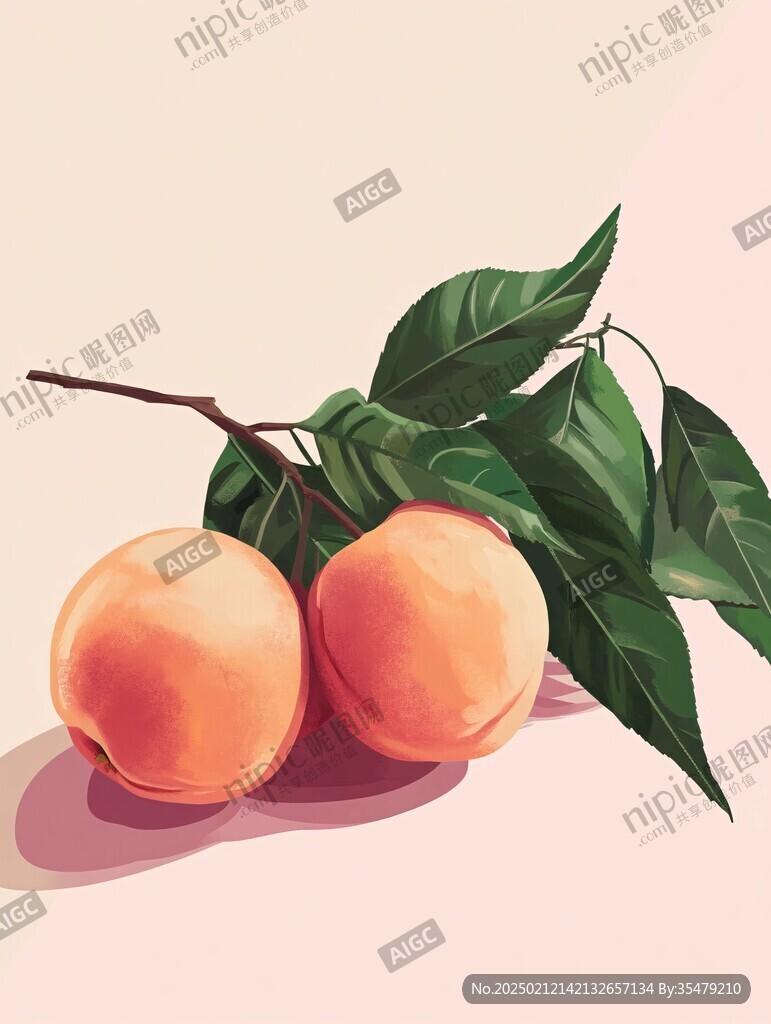 黄毛桃插画