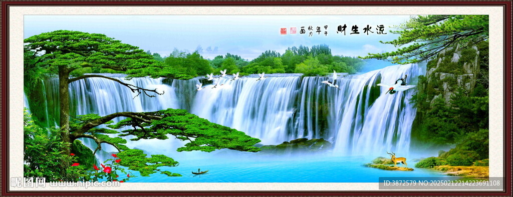 迎客松风景画
