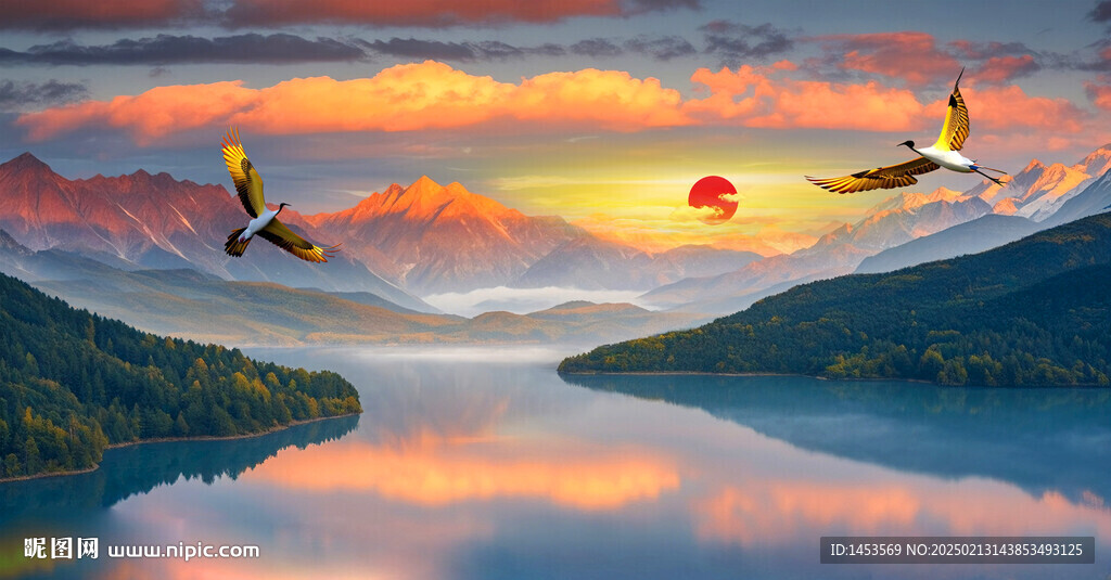 晚霞湖