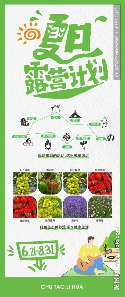 夏日游玩露营计划展板设计