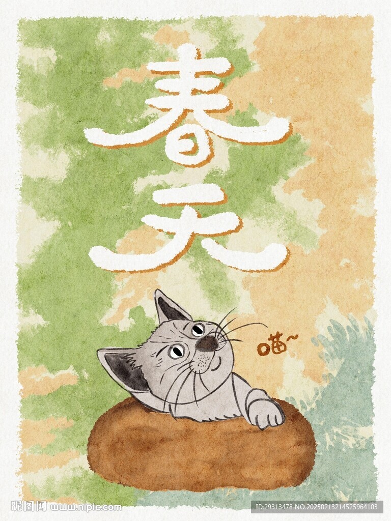 春天慵懒的小猫