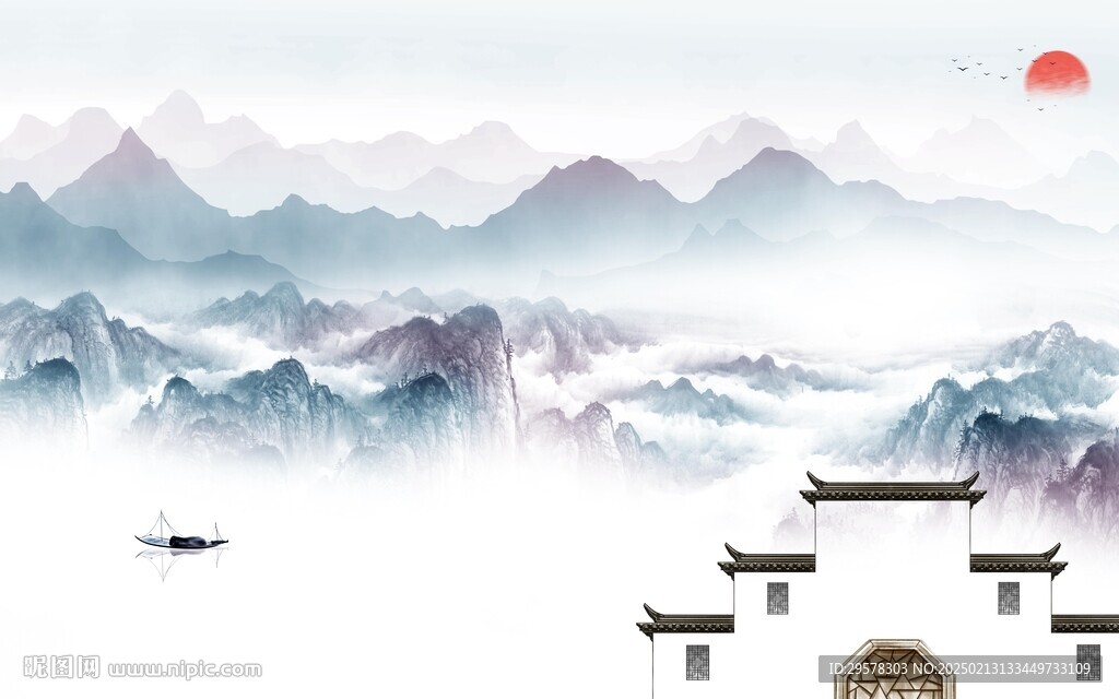 新款 最新中式山水 TiF分层