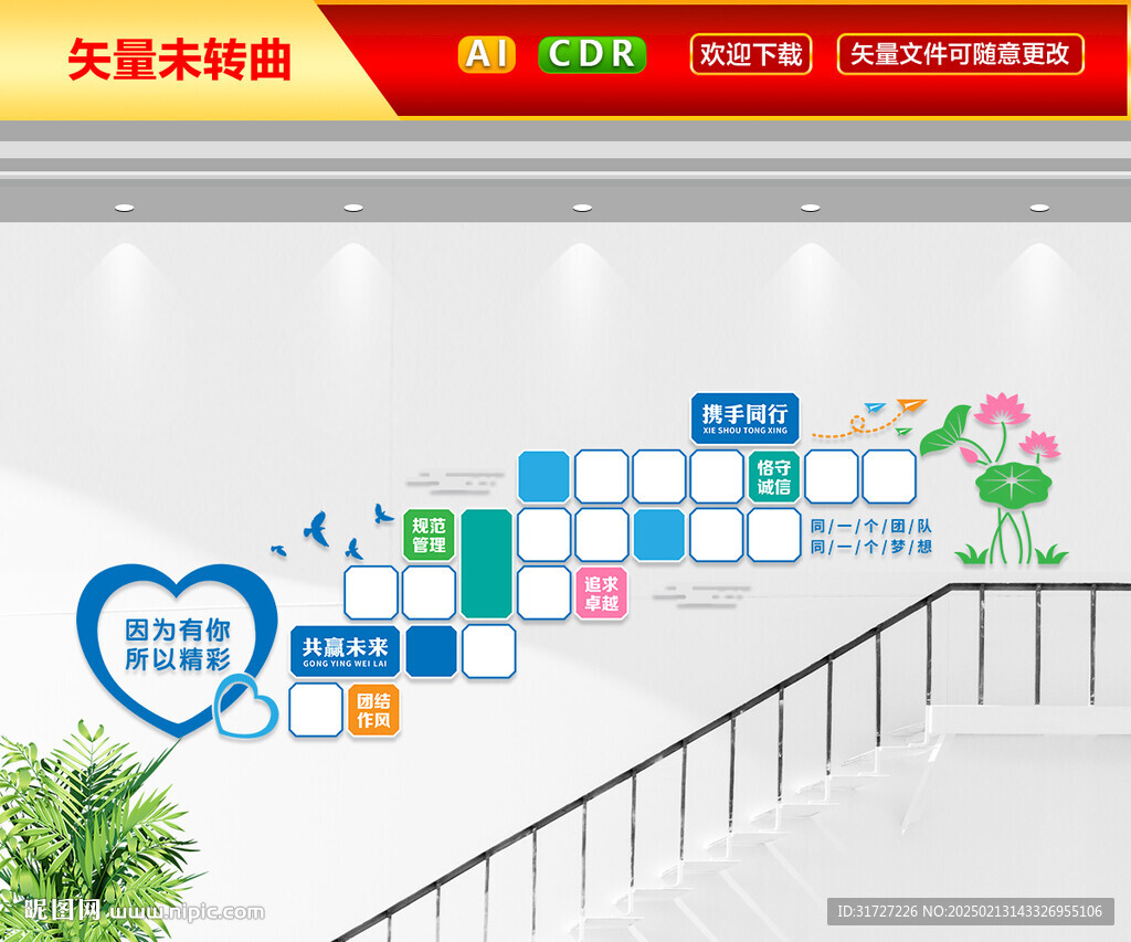 团队风采楼梯文化墙