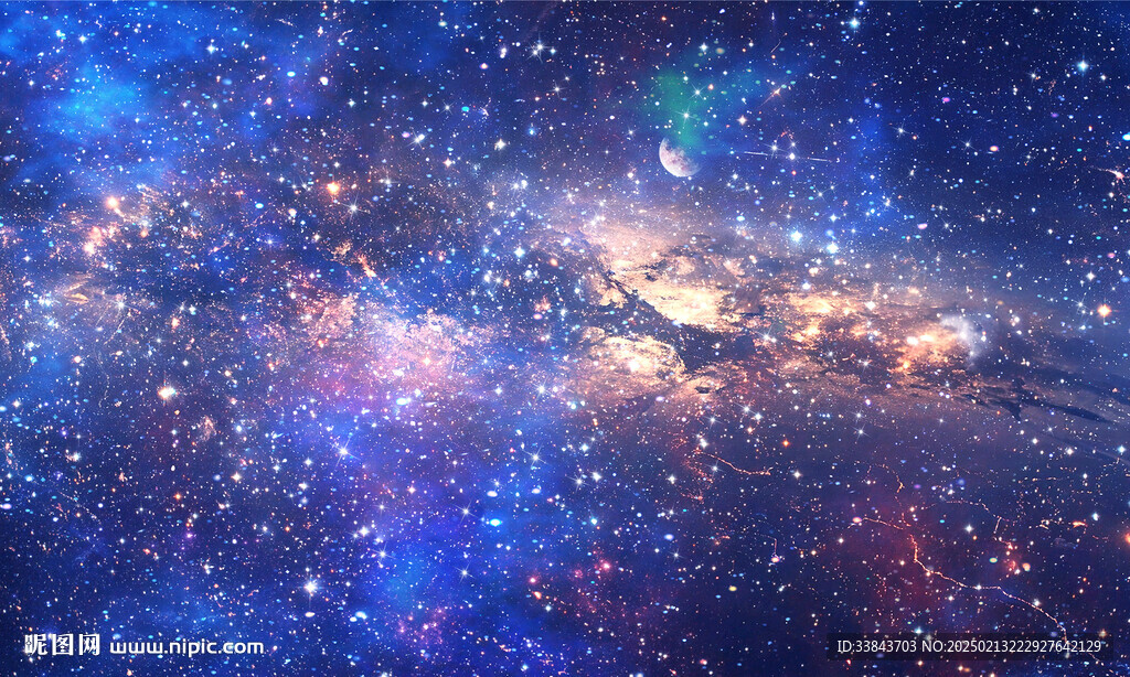 蓝色星空星云背景