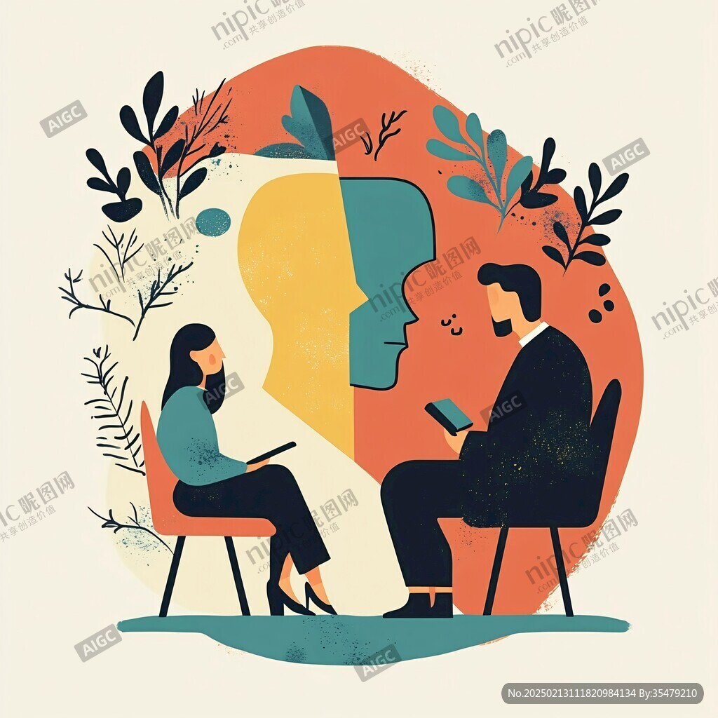两个对话的人插画