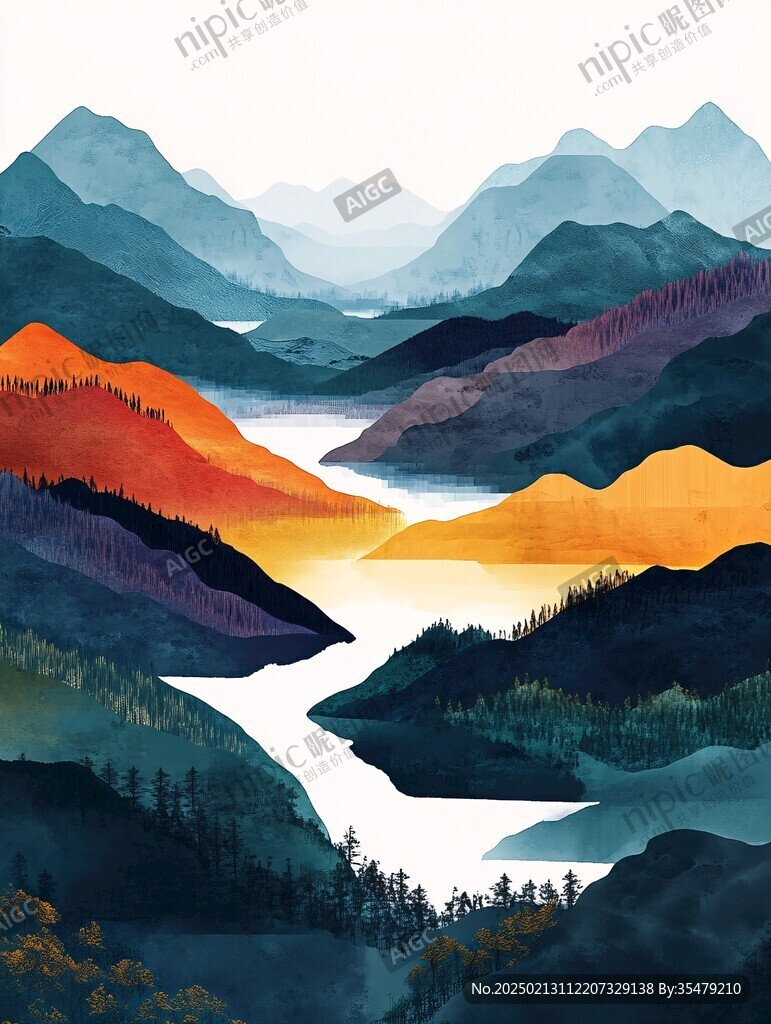 新风格山水装饰画