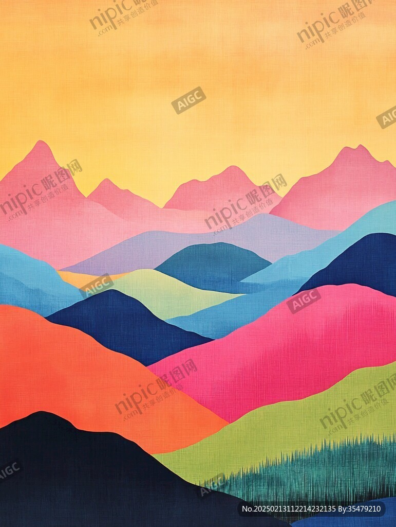 彩色山背景