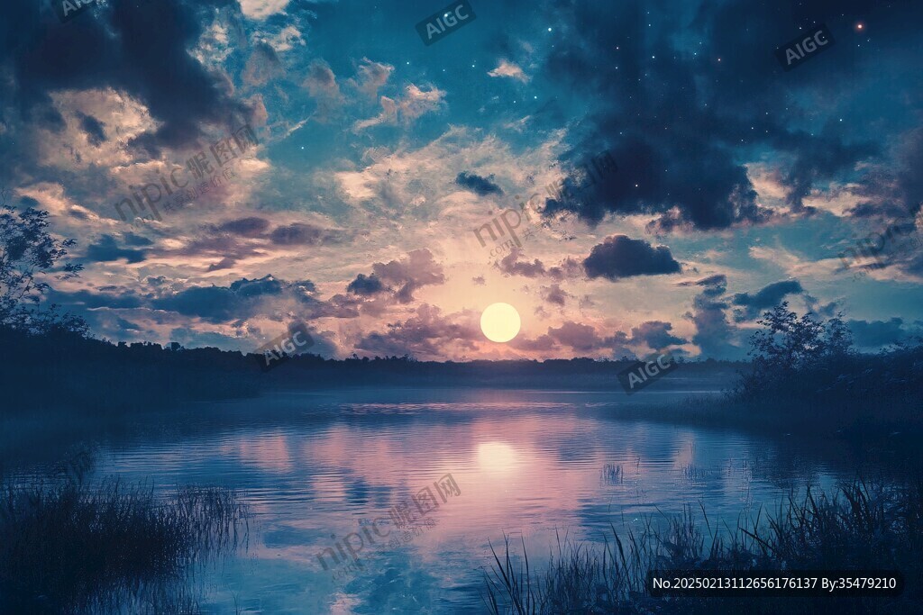 蓝月夜梦幻唯美奇幻