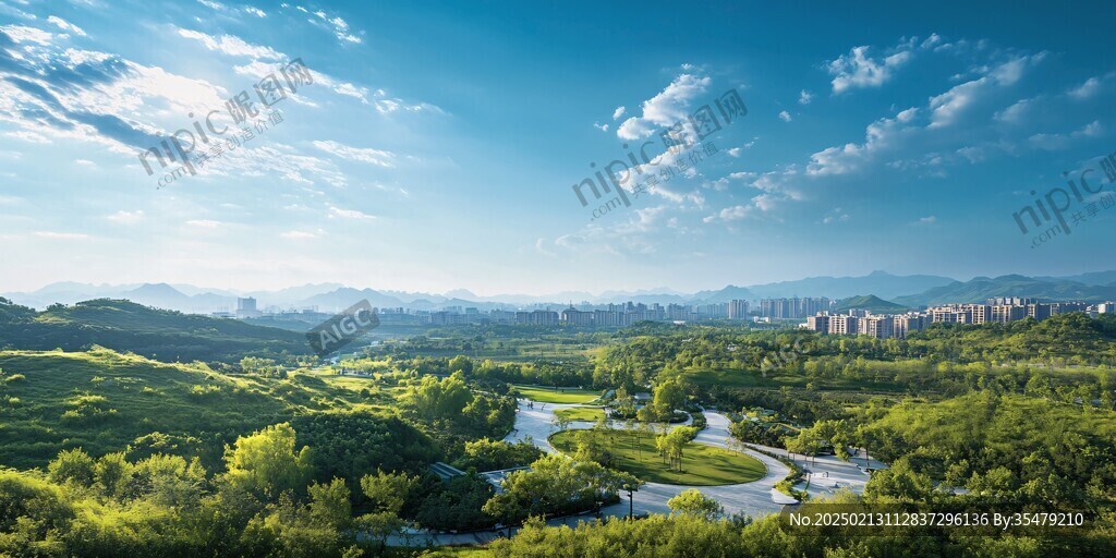 城市绿化全景图