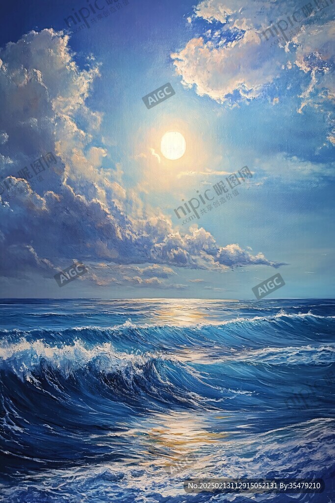 大海高清油画