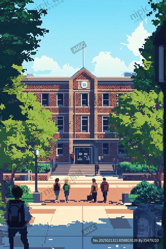 普林斯顿大学旅游插画