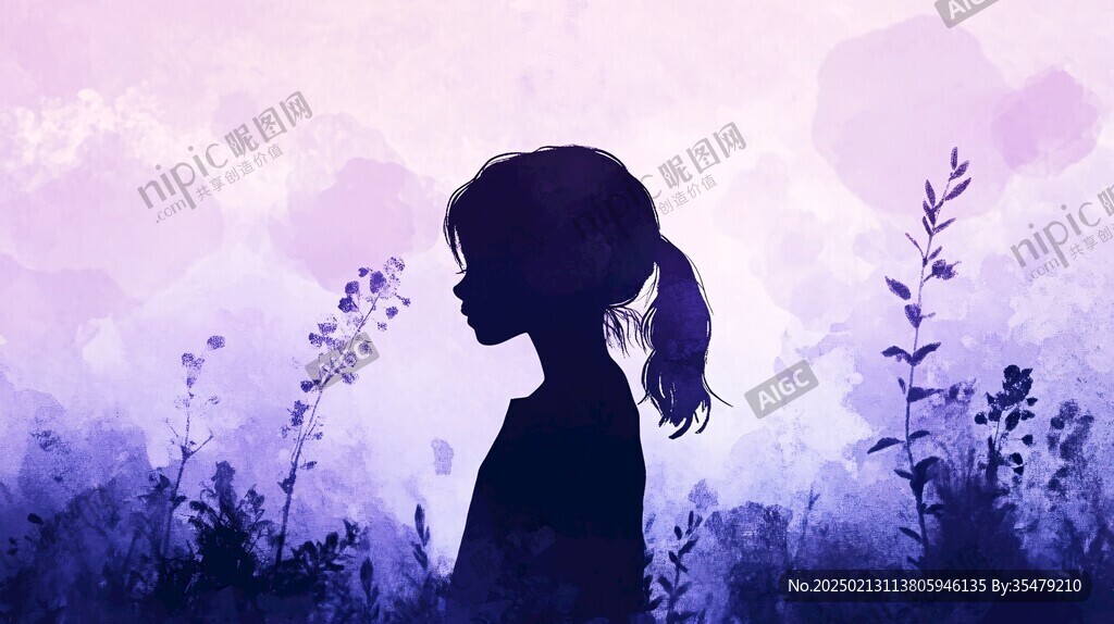 女童侧影