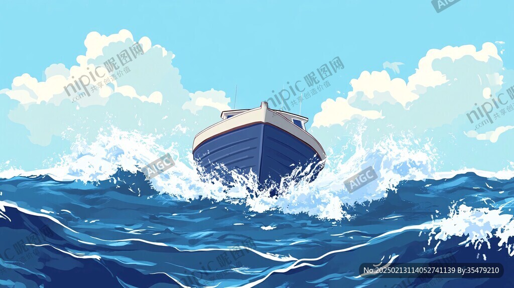 乘风破浪包装插画