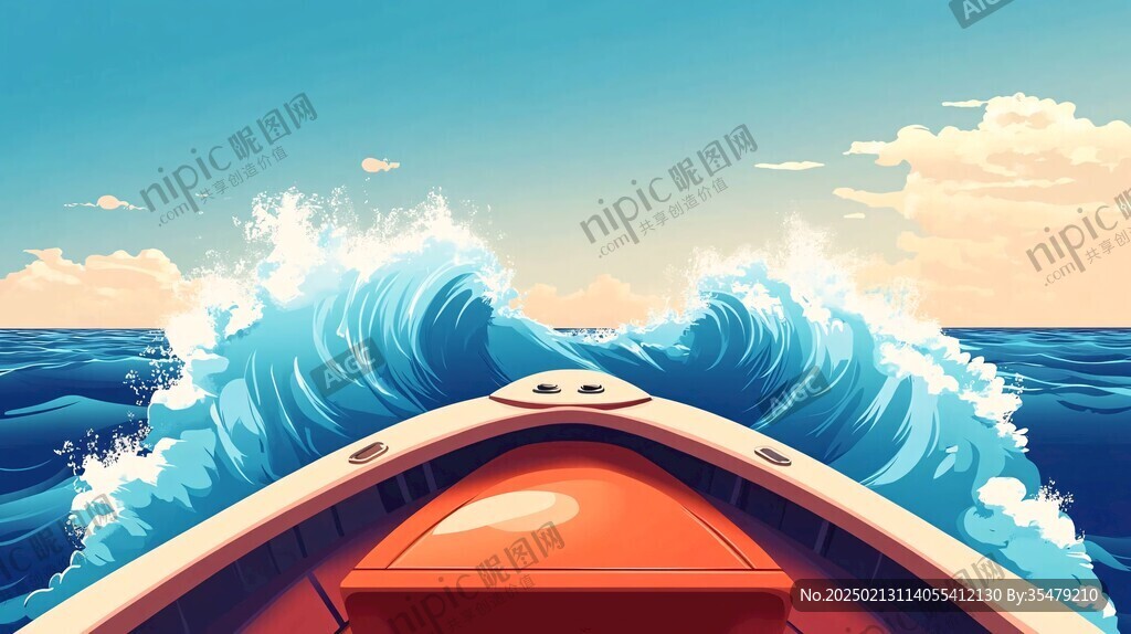 乘风破浪包装插画