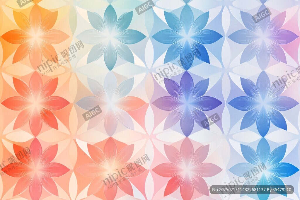 色块花图案