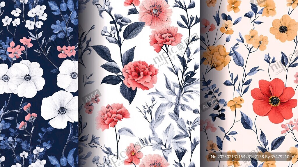 服装数码印花花卉素材