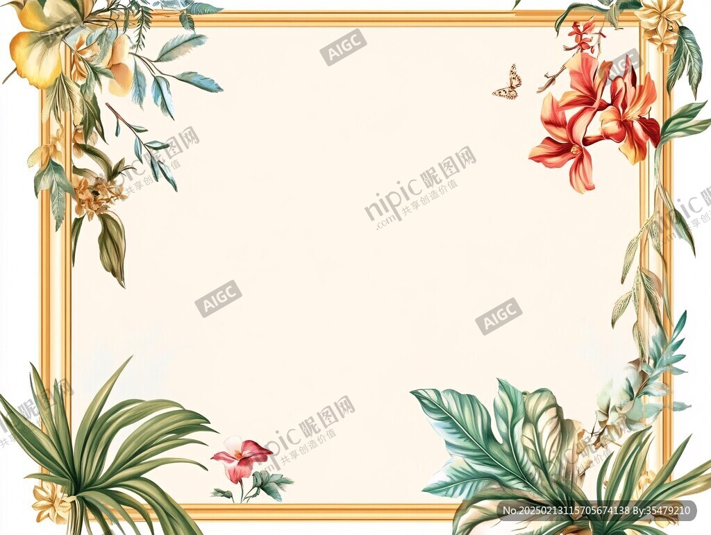 热带植物边框