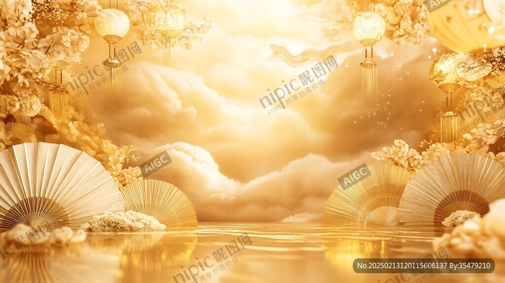 东南沿海金色大气背景