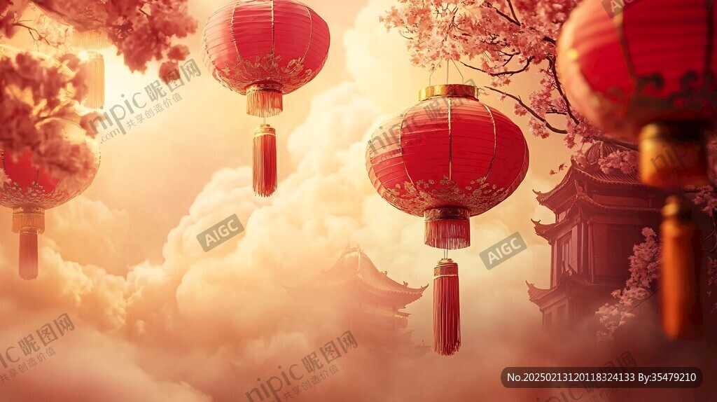 喜庆场景灯笼密布