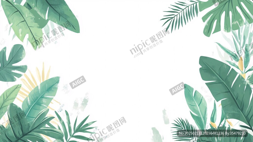 植物背景扁平插画
