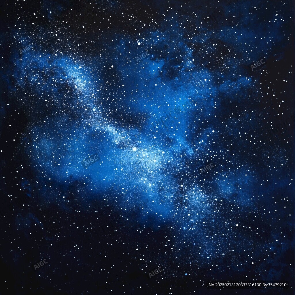 蓝色星云装饰画