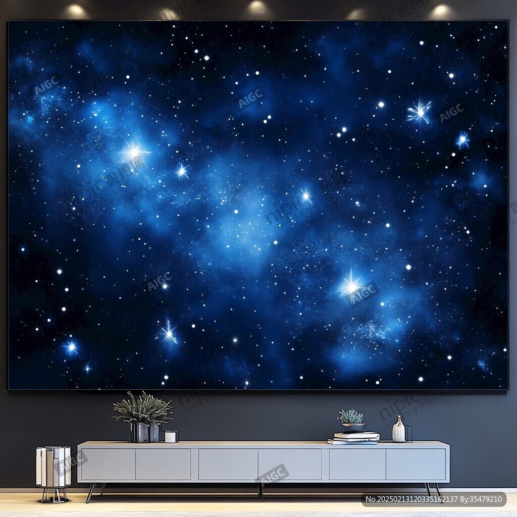 发光星星背景电视墙