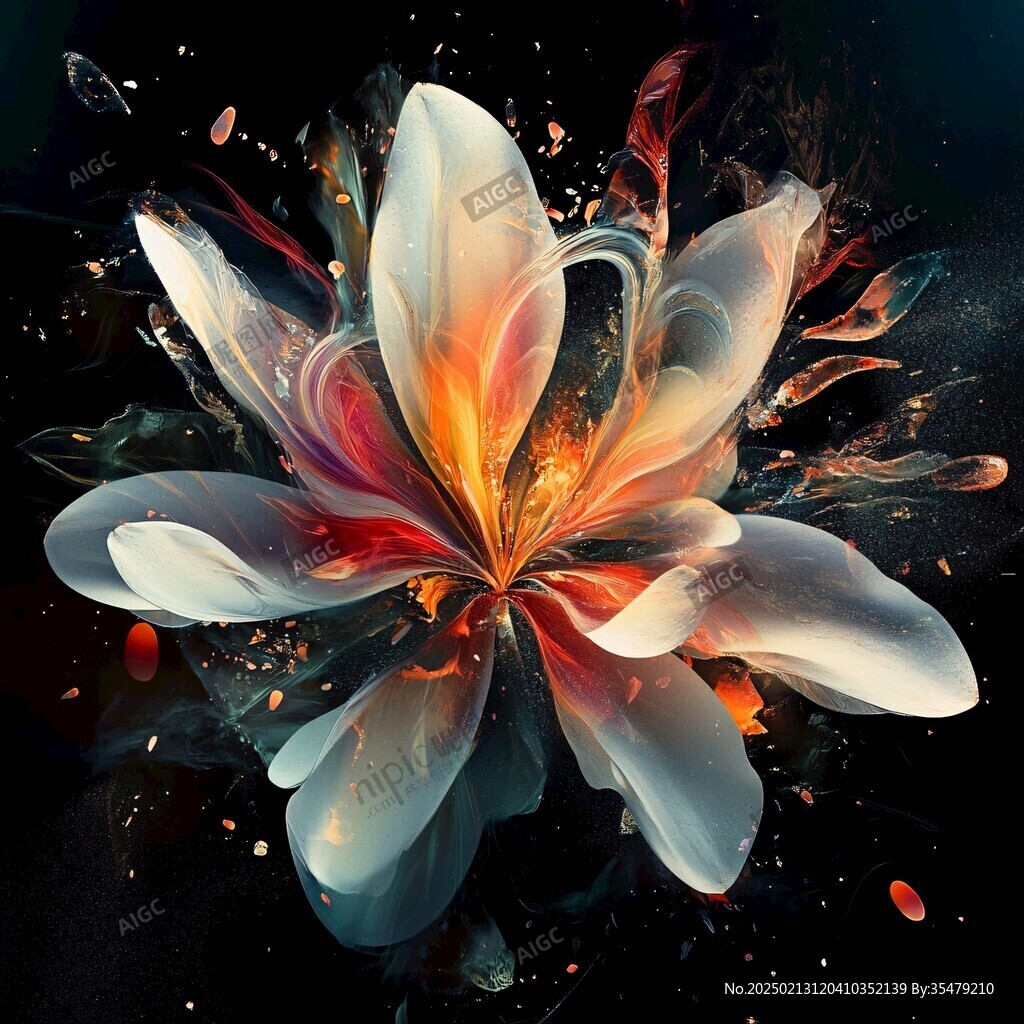 精美抽象特效花