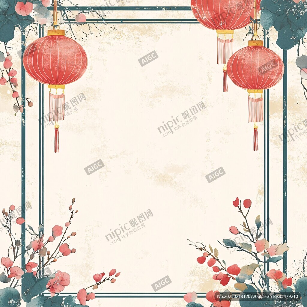 灯笼梅花背景图