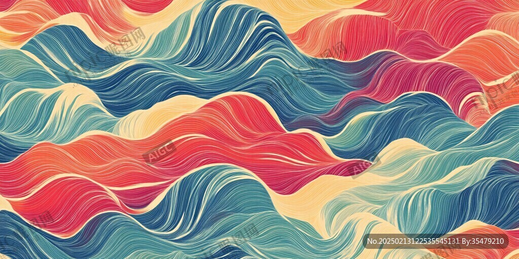 抽像山水线条背景