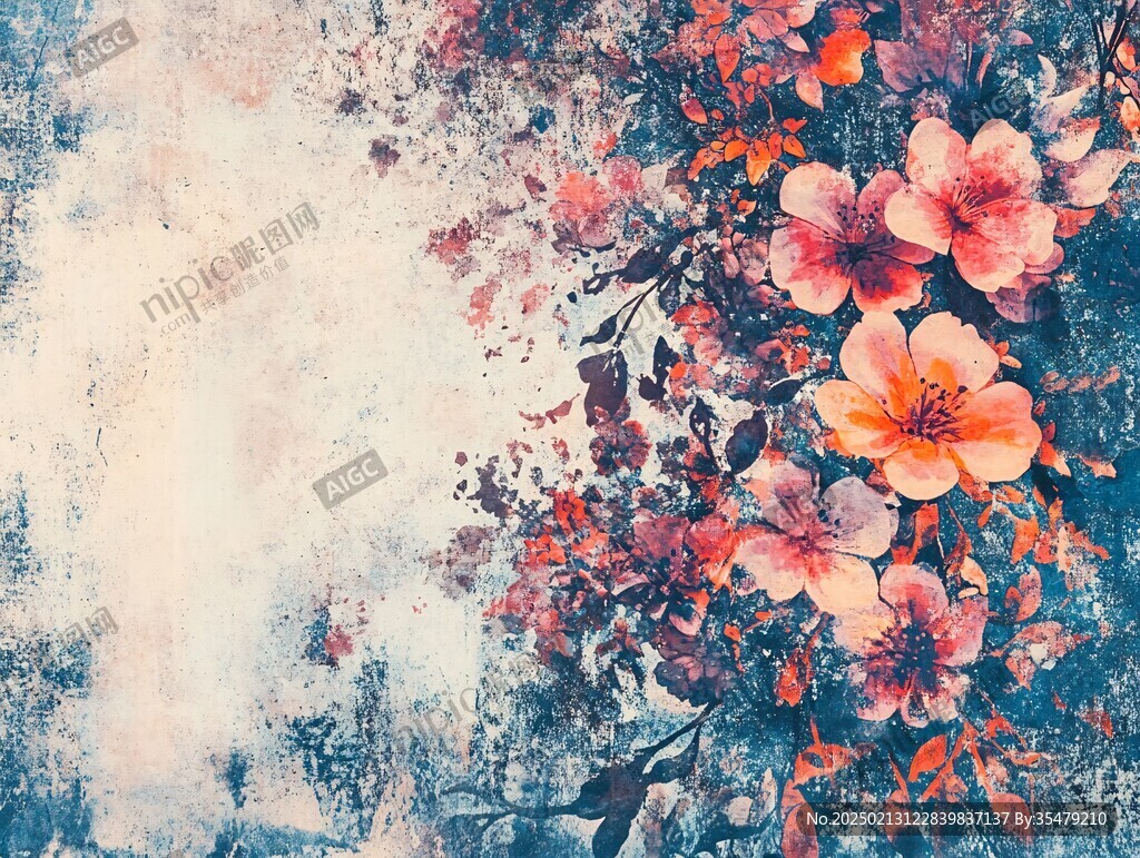 暖调花卉背景