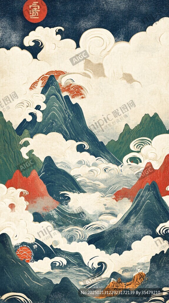 五岳插画
