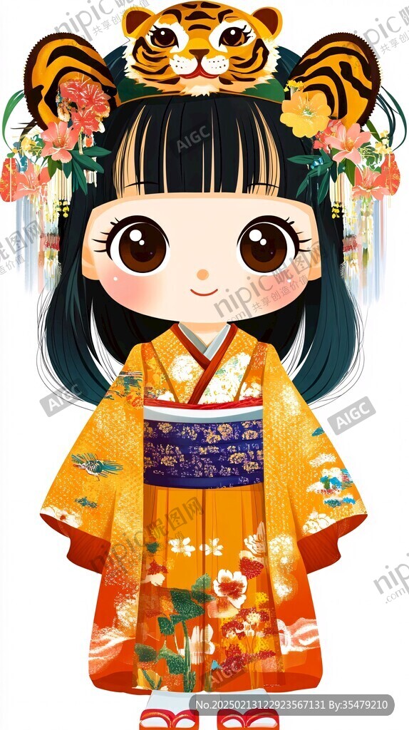 虎年卡通女孩