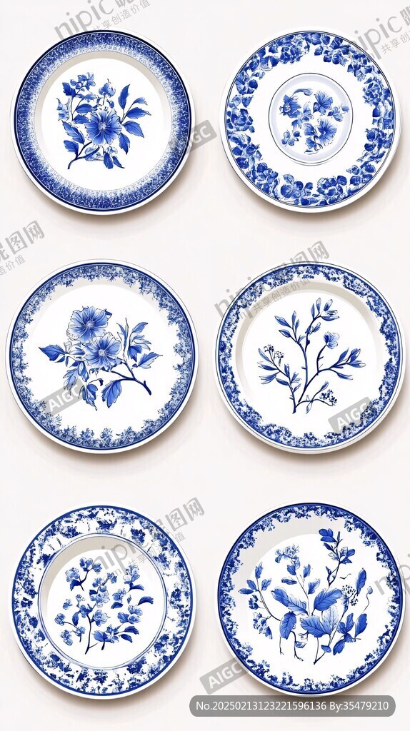 瓷盘设计青花瓷花纹