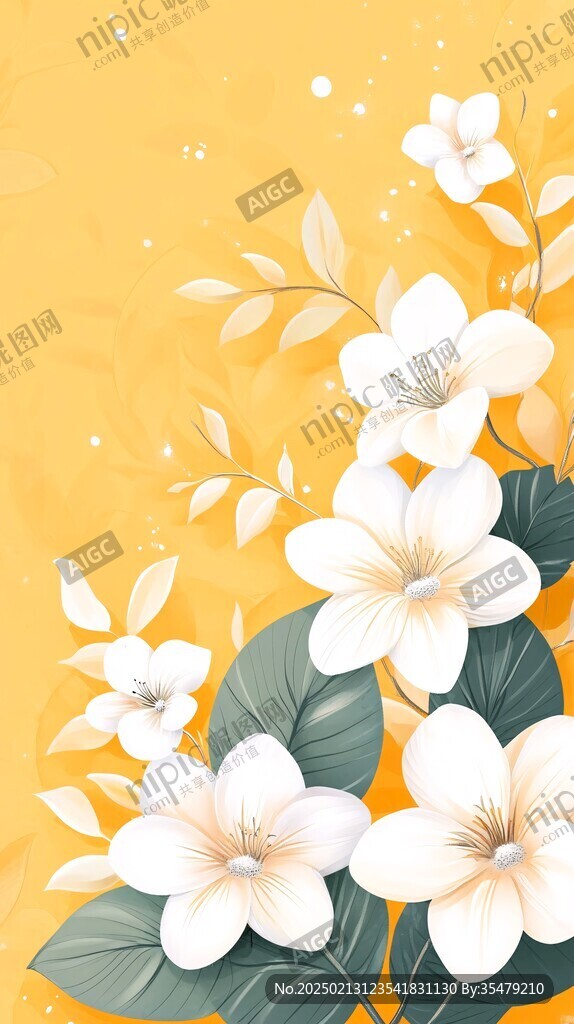 森系粉橙色花朵背景