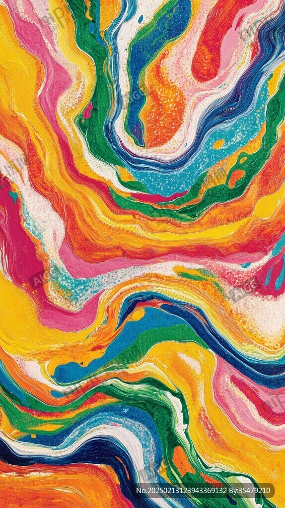 肌理彩色流体装饰画