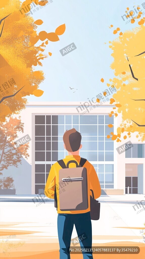 大学校园插画